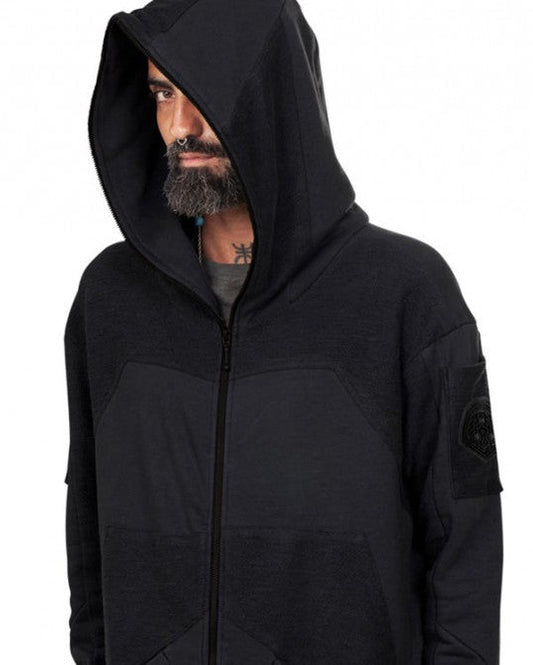 NEPTUNE Unisex Hood Jacket In Black