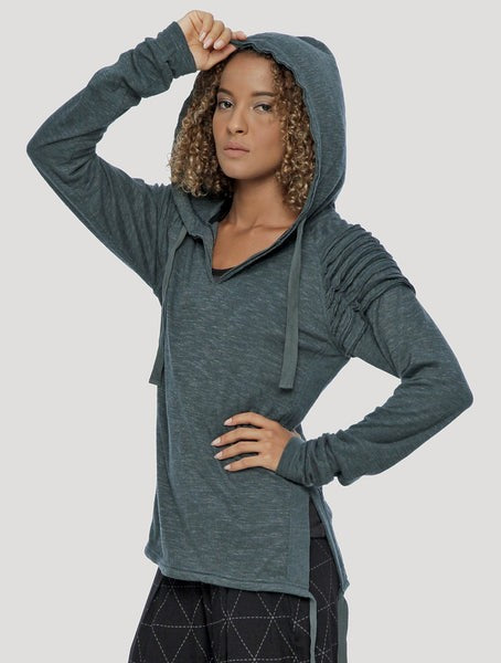 KUBA Hood Sweater In Teal