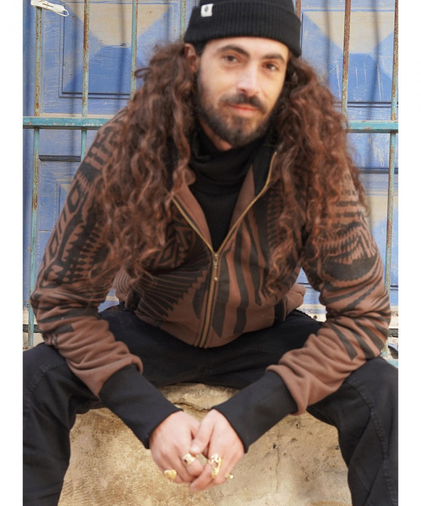 ATAR Zipped Hood In Brown