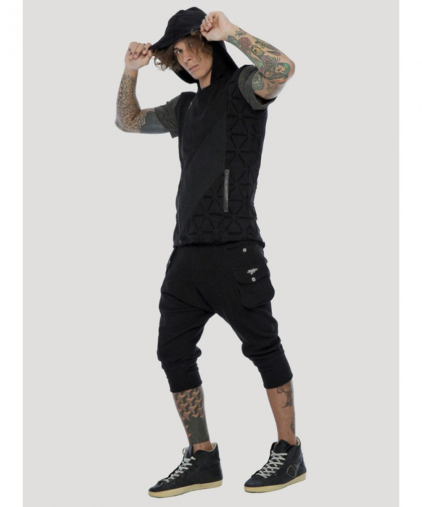 SHINOBI Hoodie Vest In Black