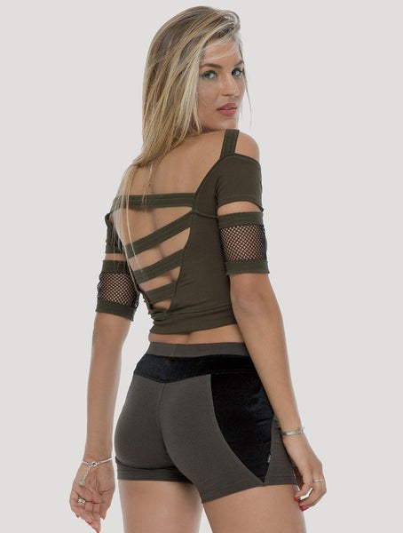 CRAY Crop Top In Olive