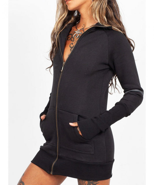KORMORAN ZIP Hood Sweat In Black