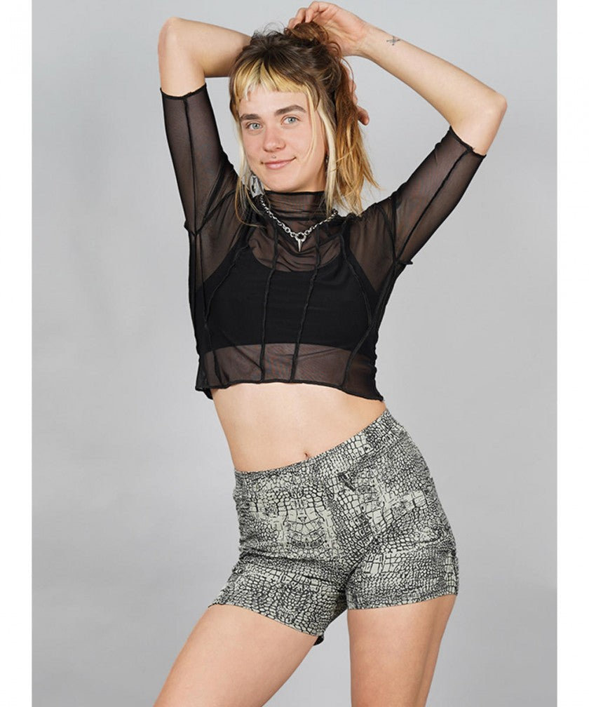 KYRA Mesh Crop Top In Black