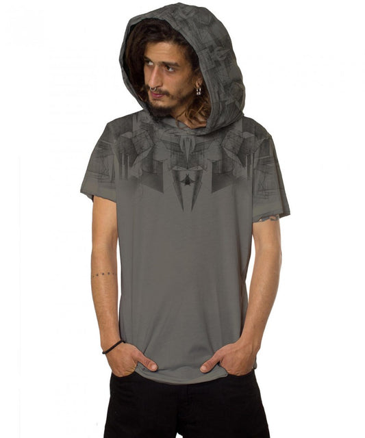 GEOMEISTER Hooded T-Shirt In Grey