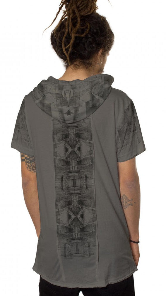 GEOMEISTER Hooded T-Shirt In Grey