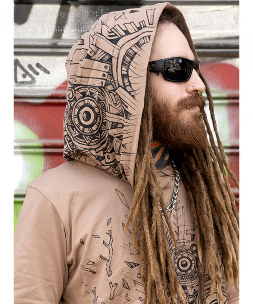 WOOD SPIRIT Hooded T-Shirt In Moka