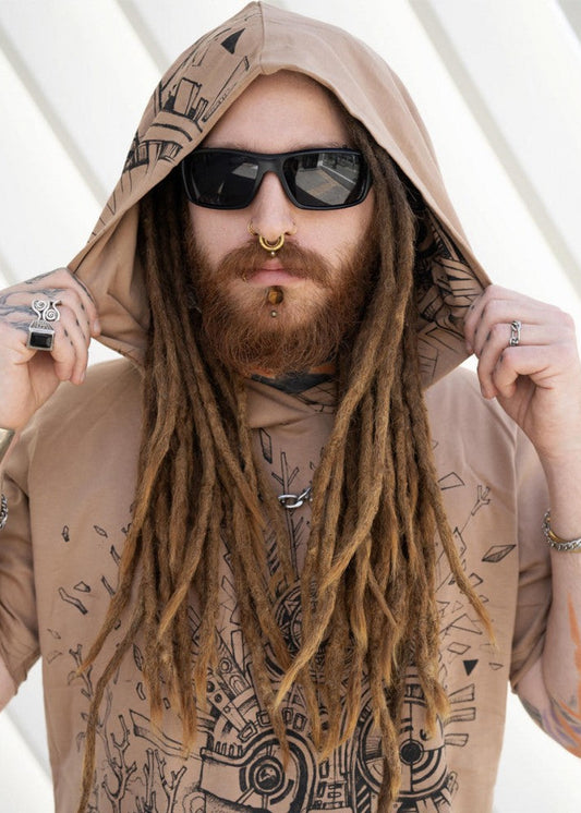 WOOD SPIRIT Hooded T-Shirt In Moka