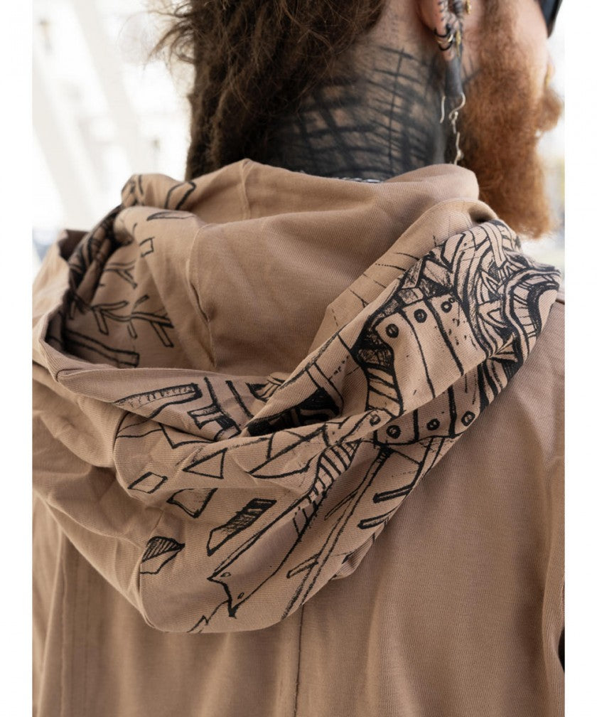 WOOD SPIRIT Hooded T-Shirt In Moka