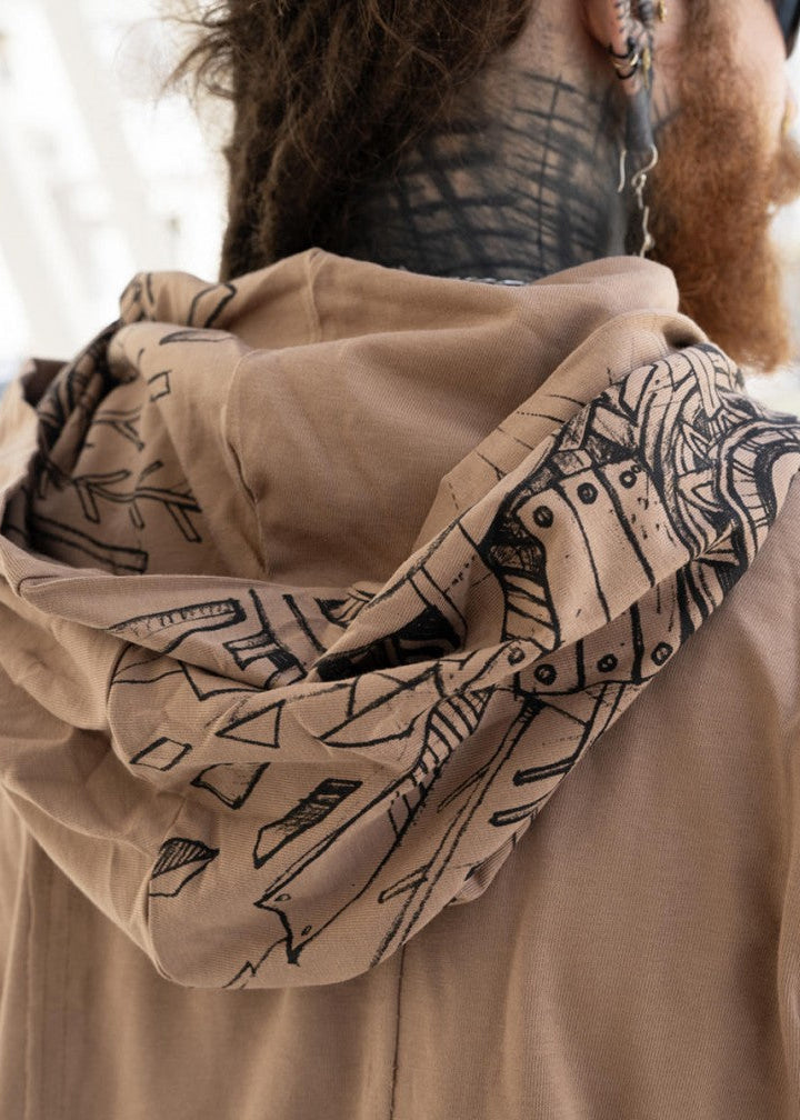 WOOD SPIRIT Hooded T-Shirt In Moka