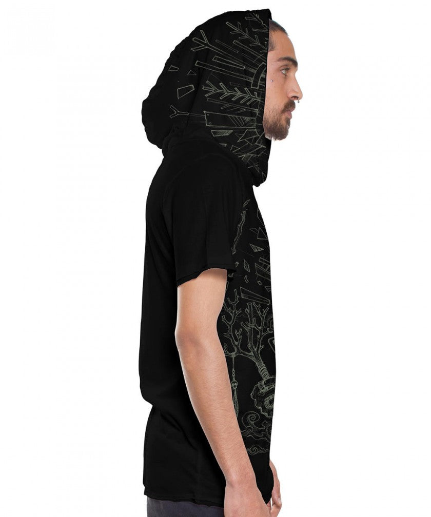 WOOD SPIRIT Hooded T-Shirt In Black