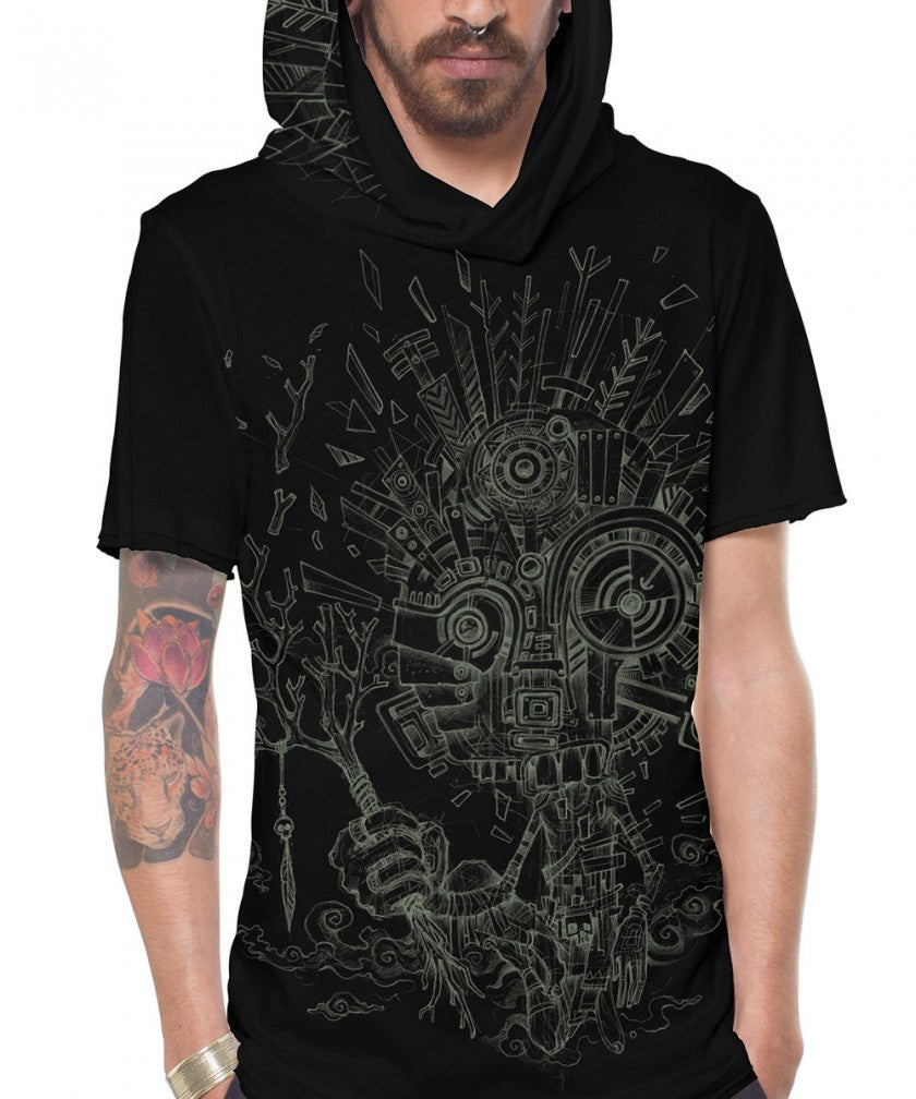 WOOD SPIRIT Hooded T-Shirt In Black