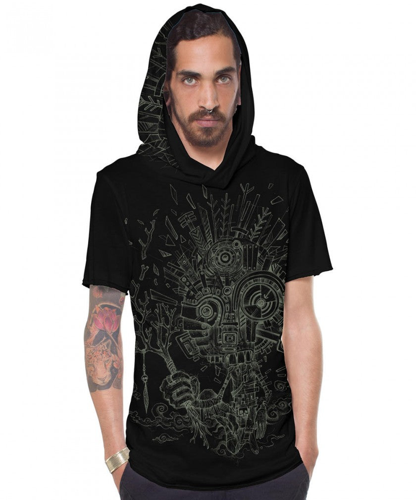 WOOD SPIRIT Hooded T-Shirt In Black