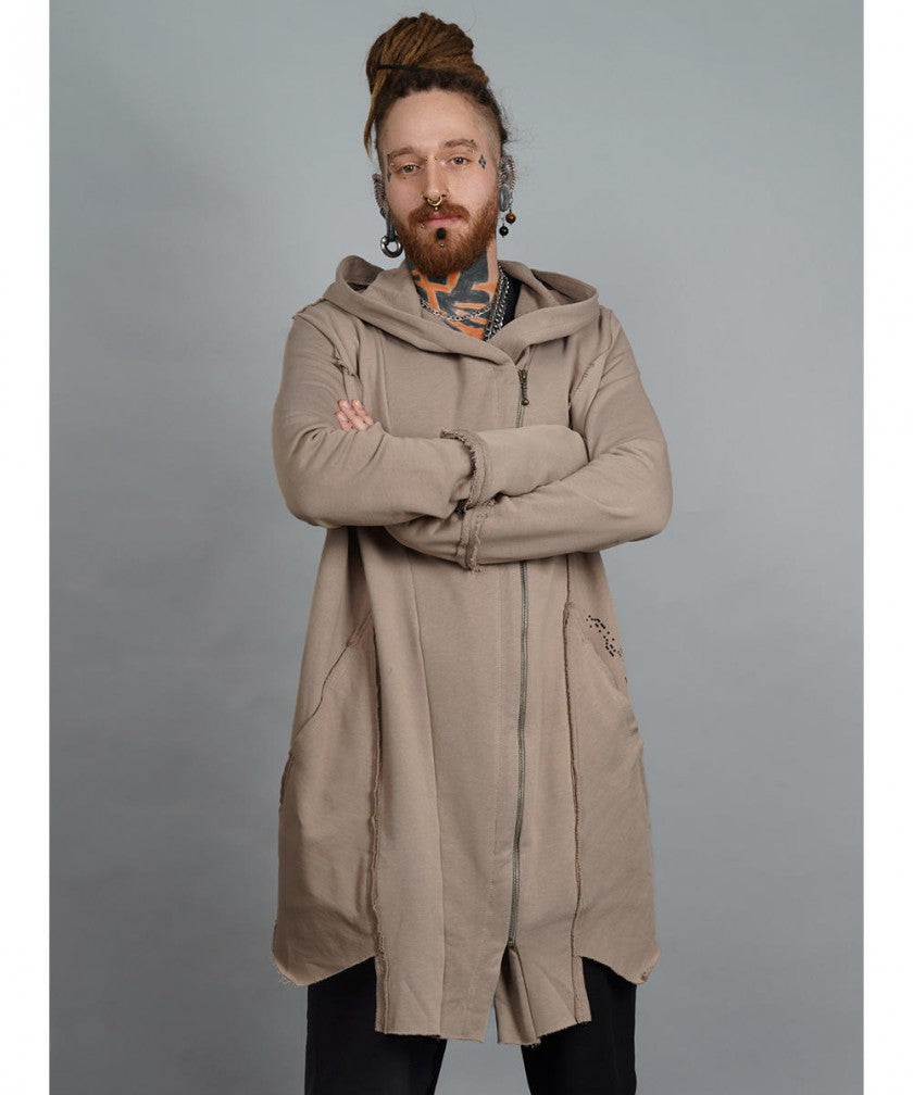 CUTSY UNISEX Hooded Jacket In Stone
