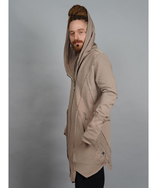 CUTSY UNISEX Hooded Jacket In Stone