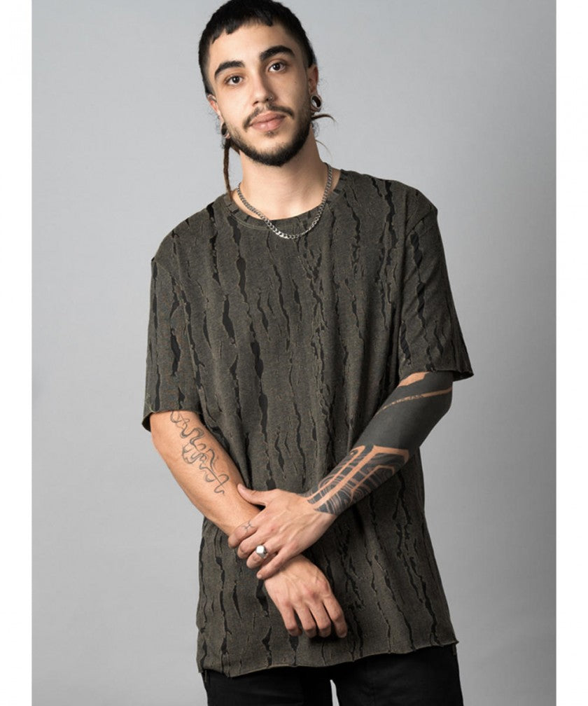 SAKAY BOTANICAL T-Shirt In Olive Shadow