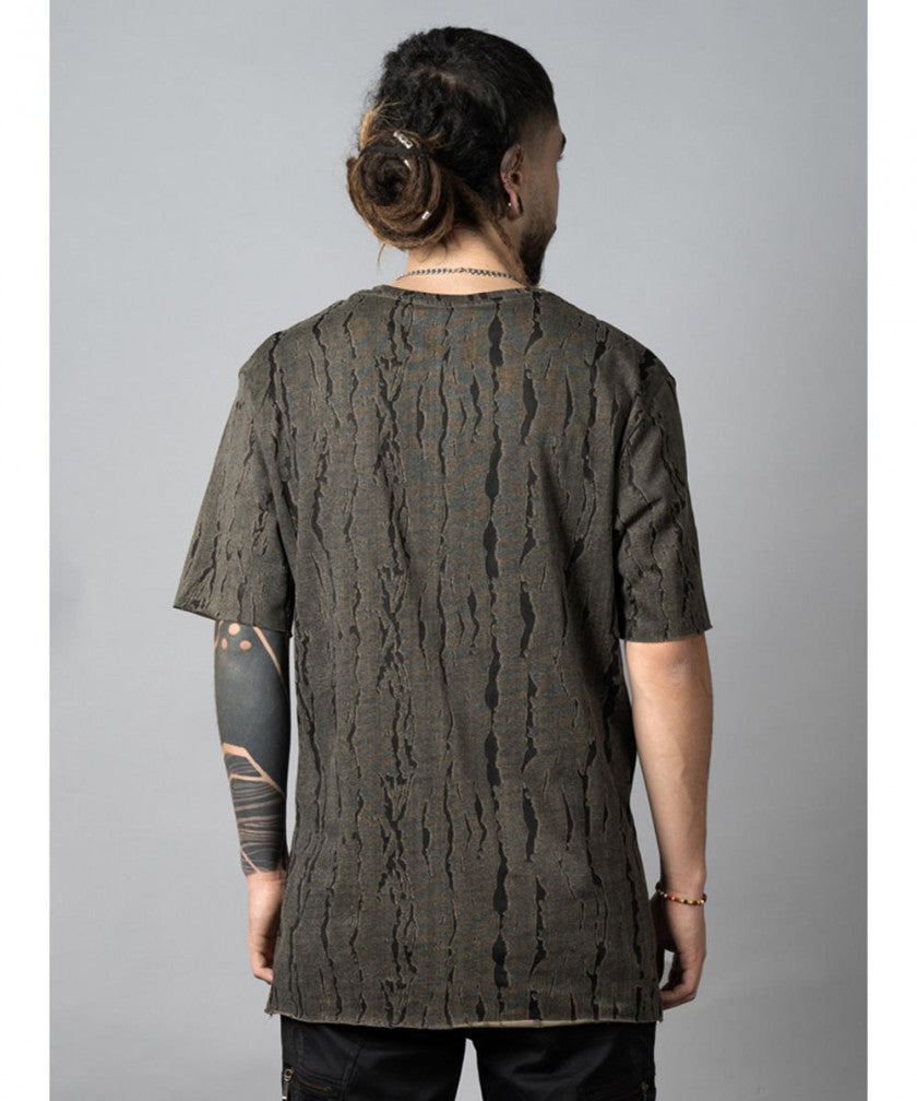 SAKAY BOTANICAL T-Shirt In Olive Shadow