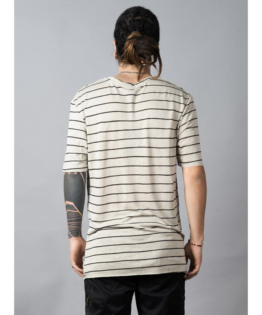 SAKAY-Shirt In Beige Stripes