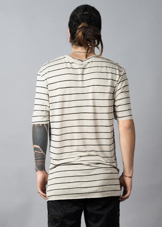 SAKAY-Shirt In Beige Stripes