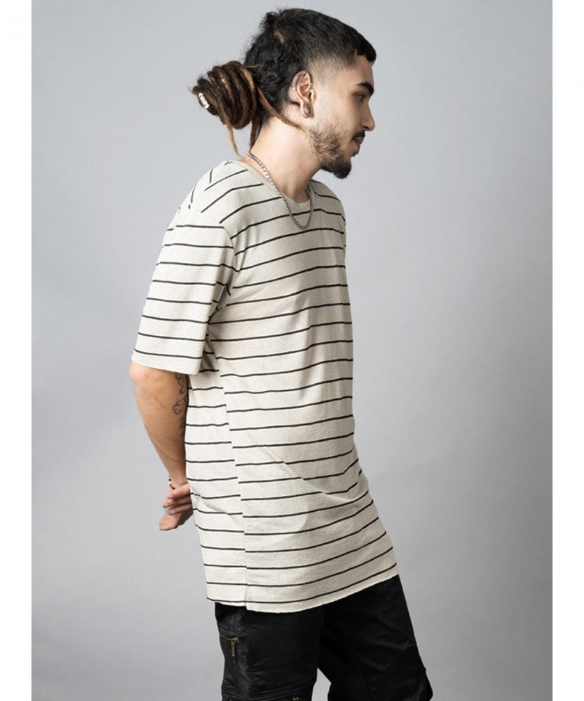 SAKAY-Shirt In Beige Stripes