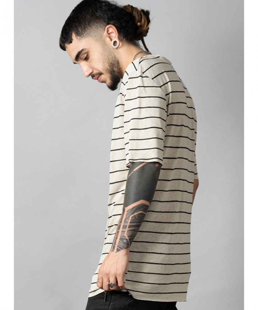SAKAY-Shirt In Beige Stripes