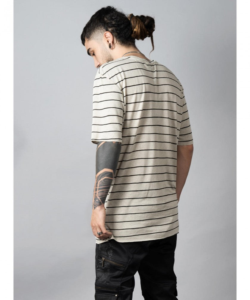 SAKAY-Shirt In Beige Stripes