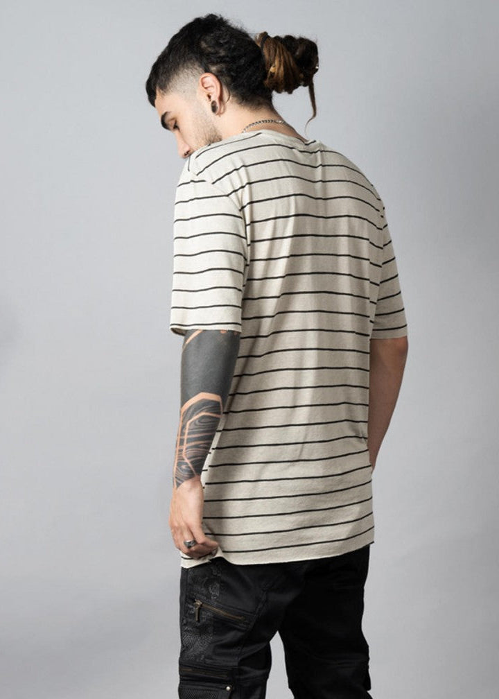 SAKAY-Shirt In Beige Stripes