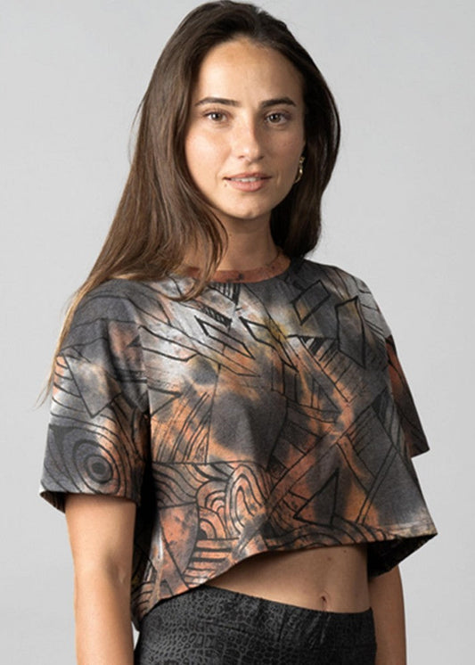 MOONA Crop Top In Grey Rust
