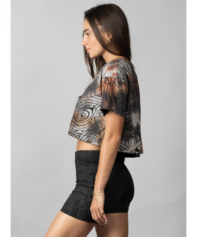 MOONA Crop Top In Grey Rust