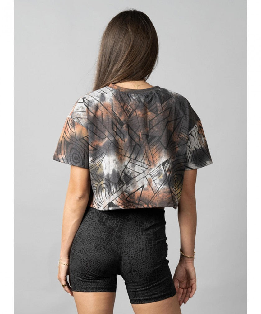 MOONA Crop Top In Grey Rust