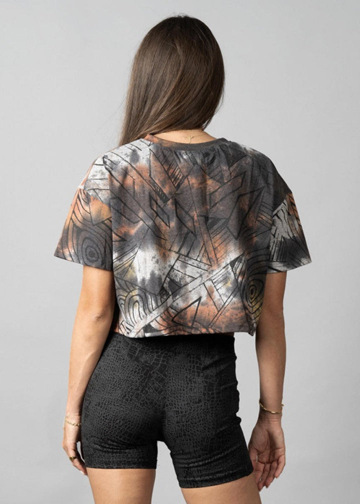 MOONA Crop Top In Grey Rust