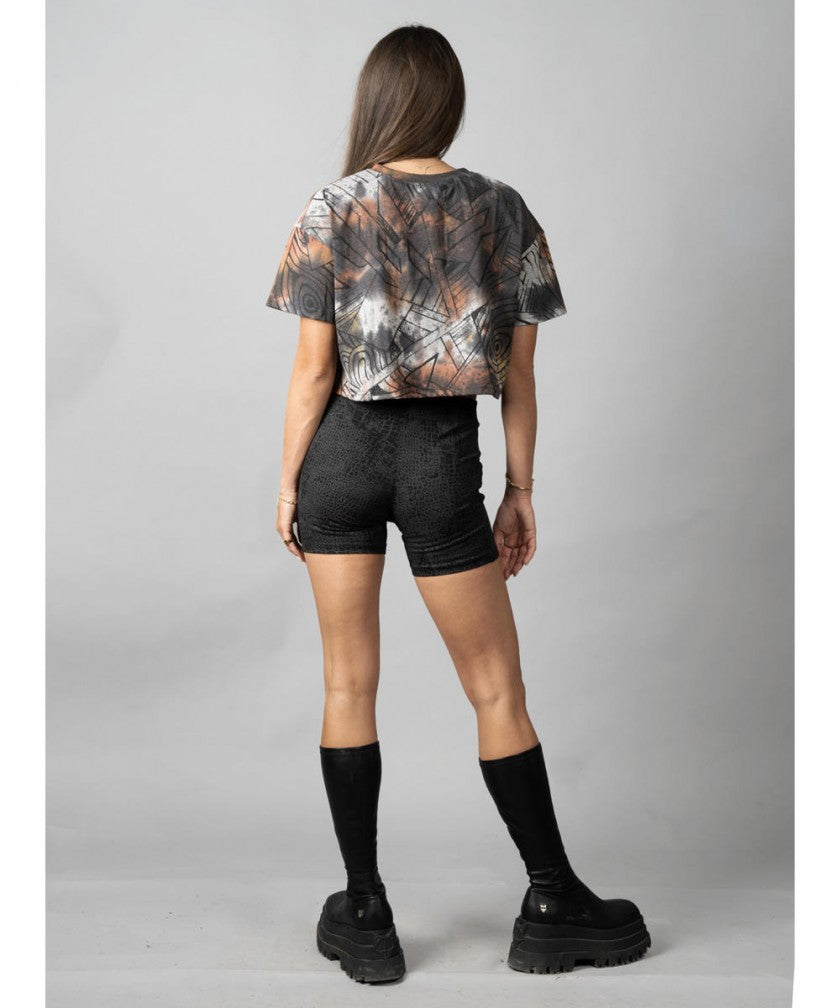MOONA Crop Top In Grey Rust