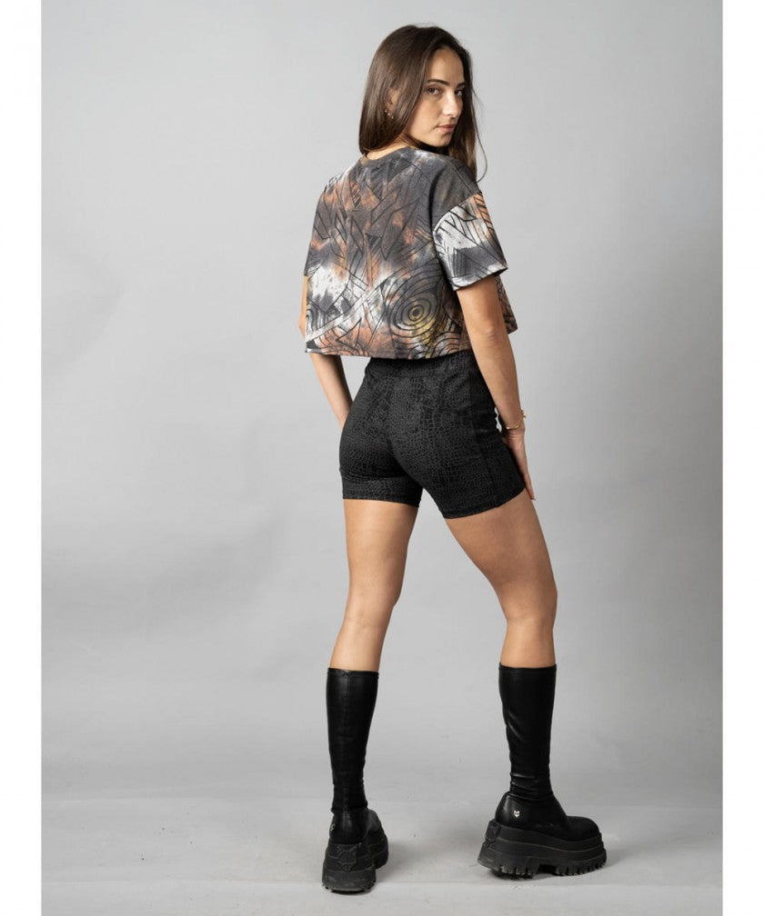 MOONA Crop Top In Grey Rust