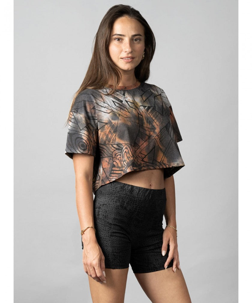 MOONA Crop Top In Grey Rust