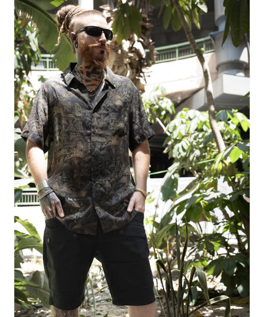 DEEP FOREST Short Sleeve Botton Shirt