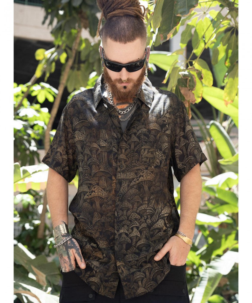DEEP FOREST Short Sleeve Botton Shirt