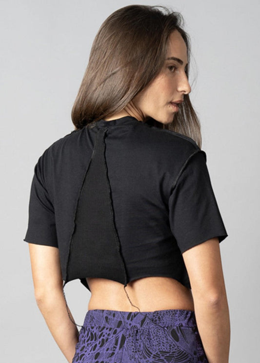 SONIC BLACK-BLACK STITCH Crop Top