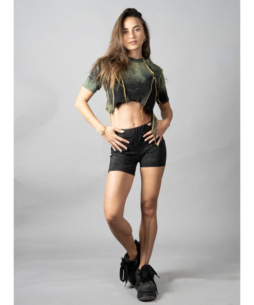 SONIC GREEN & YELLOW STITCH Crop