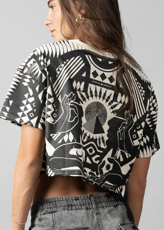 SOLOMANTRA Crop Top In White Wash