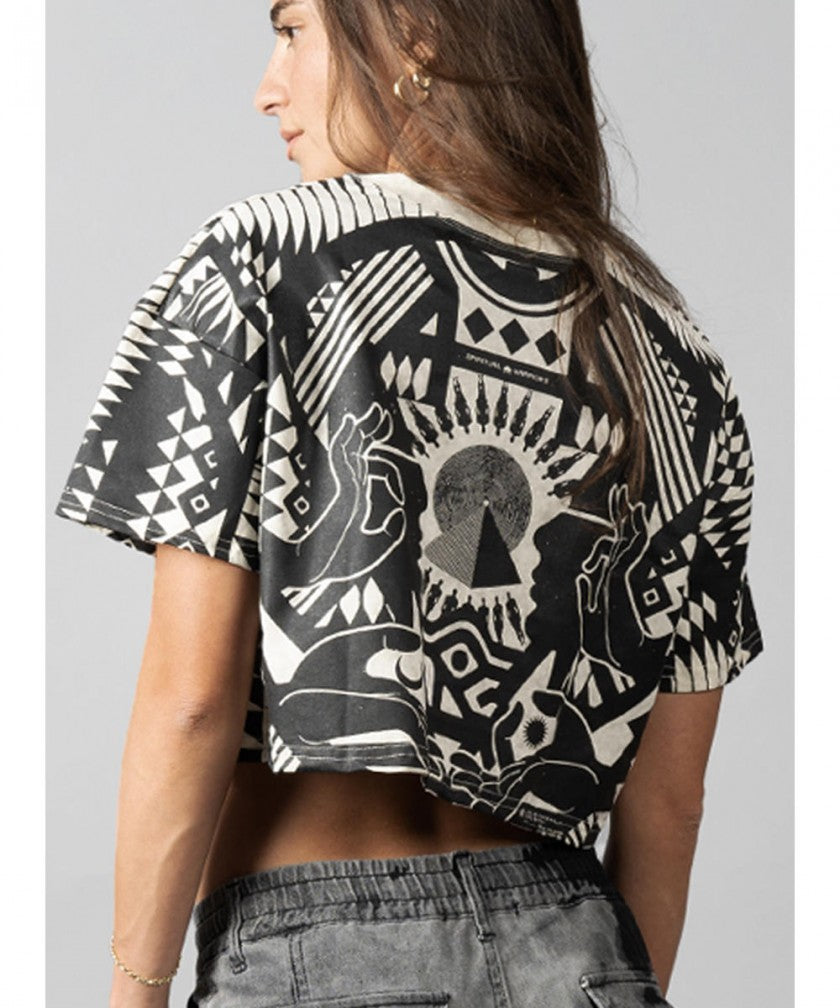 SOLOMANTRA Crop Top In White Wash