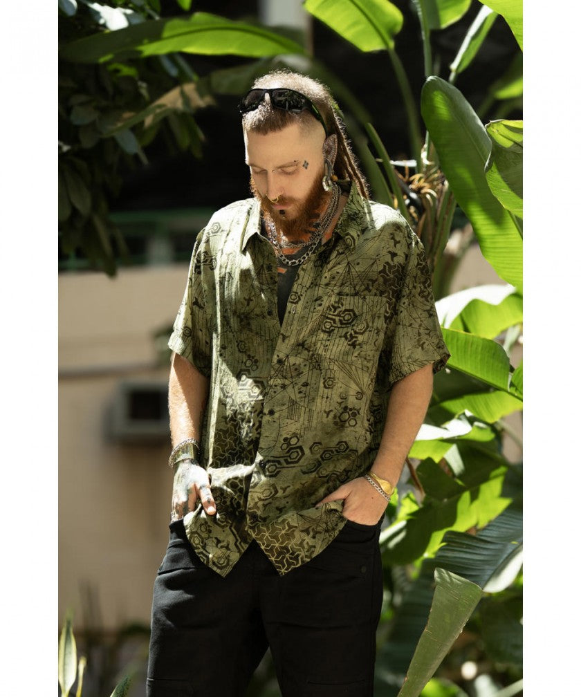 DEA BUTTON Short Sleeve Botton Shirt