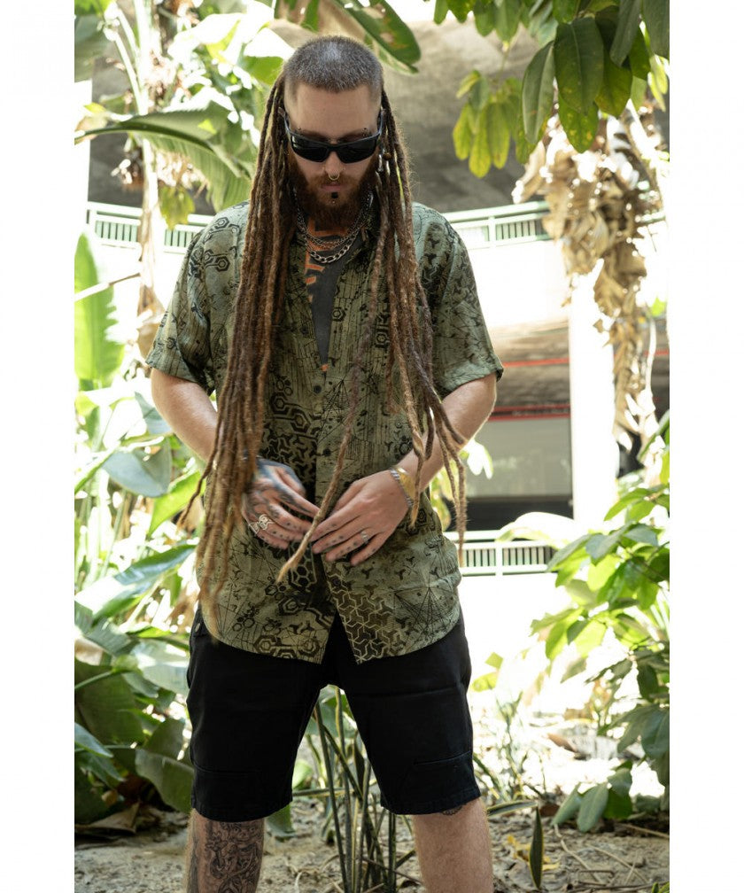DEA BUTTON Short Sleeve Botton Shirt