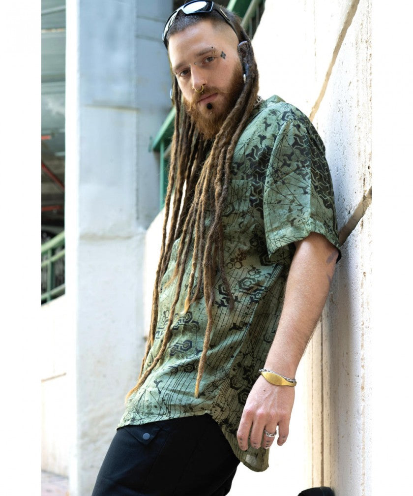 DEA BUTTON Short Sleeve Botton Shirt