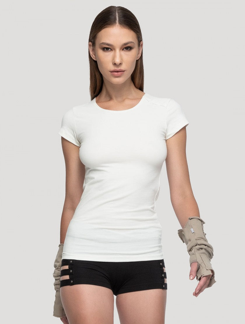 SLASHED OPEN BACK Top In Off-White