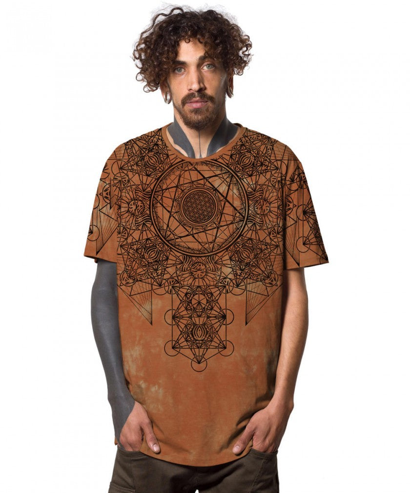 GRID THEORY T-Shirt In Orange Tie-Dye