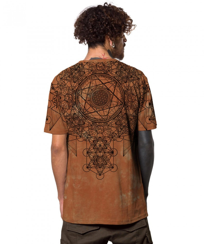 GRID THEORY T-Shirt In Orange Tie-Dye