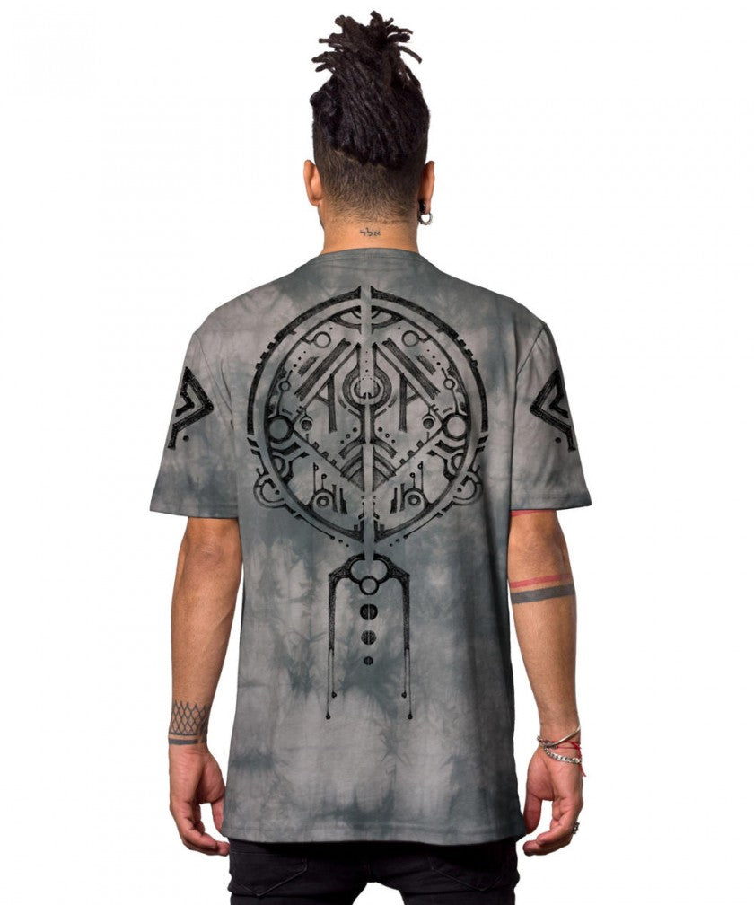 NAZU T-Shirt In Grey Tie-Dye