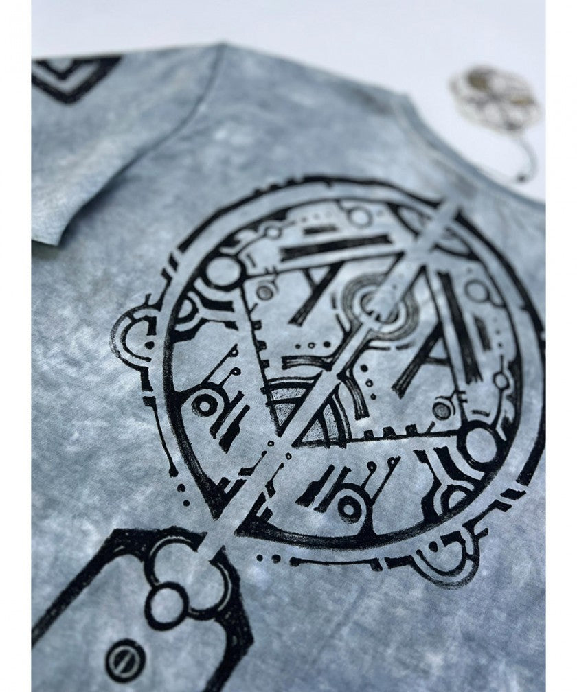 NAZU T-Shirt In Grey Tie-Dye