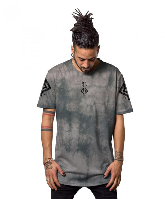 NAZU T-Shirt In Grey Tie-Dye