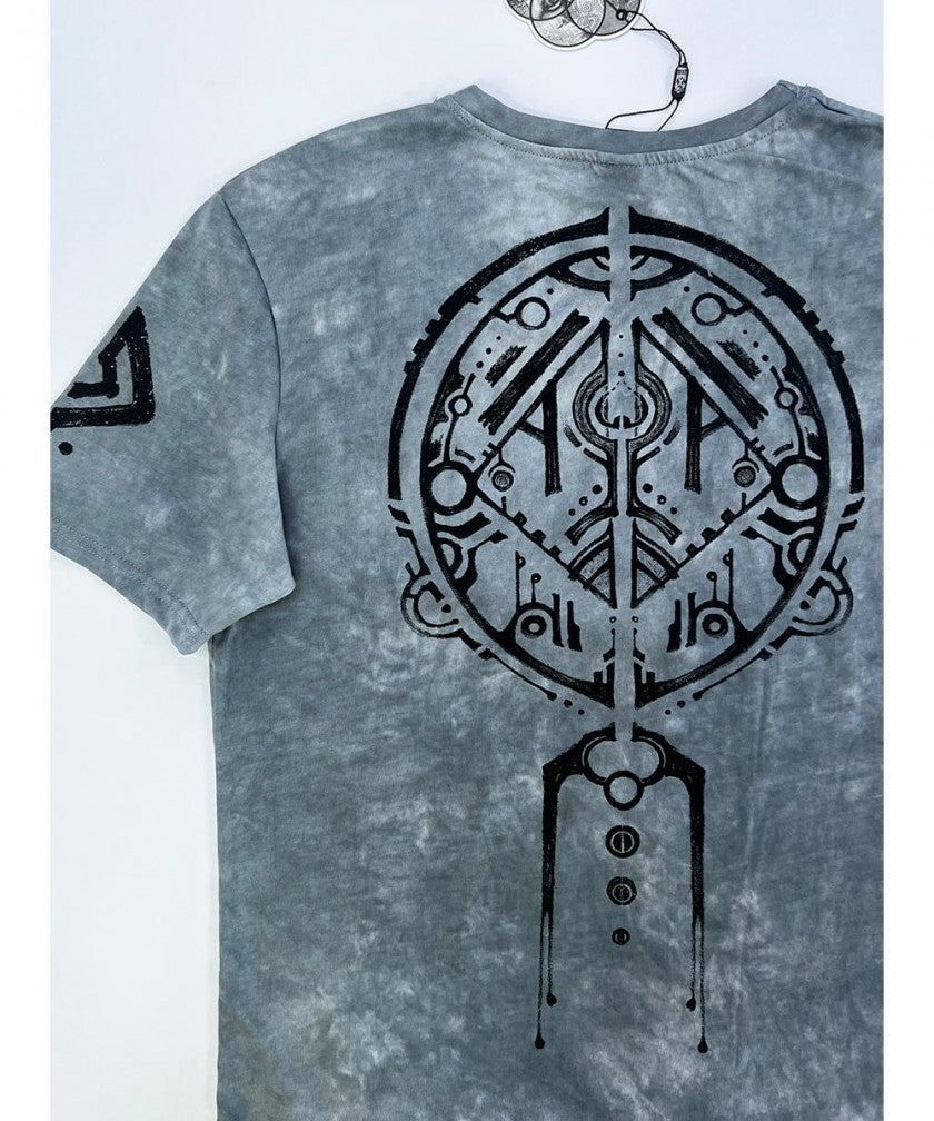 NAZU T-Shirt In Grey Tie-Dye
