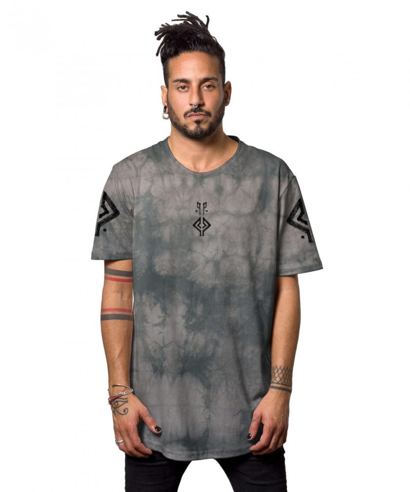 NAZU T-Shirt In Grey Tie-Dye